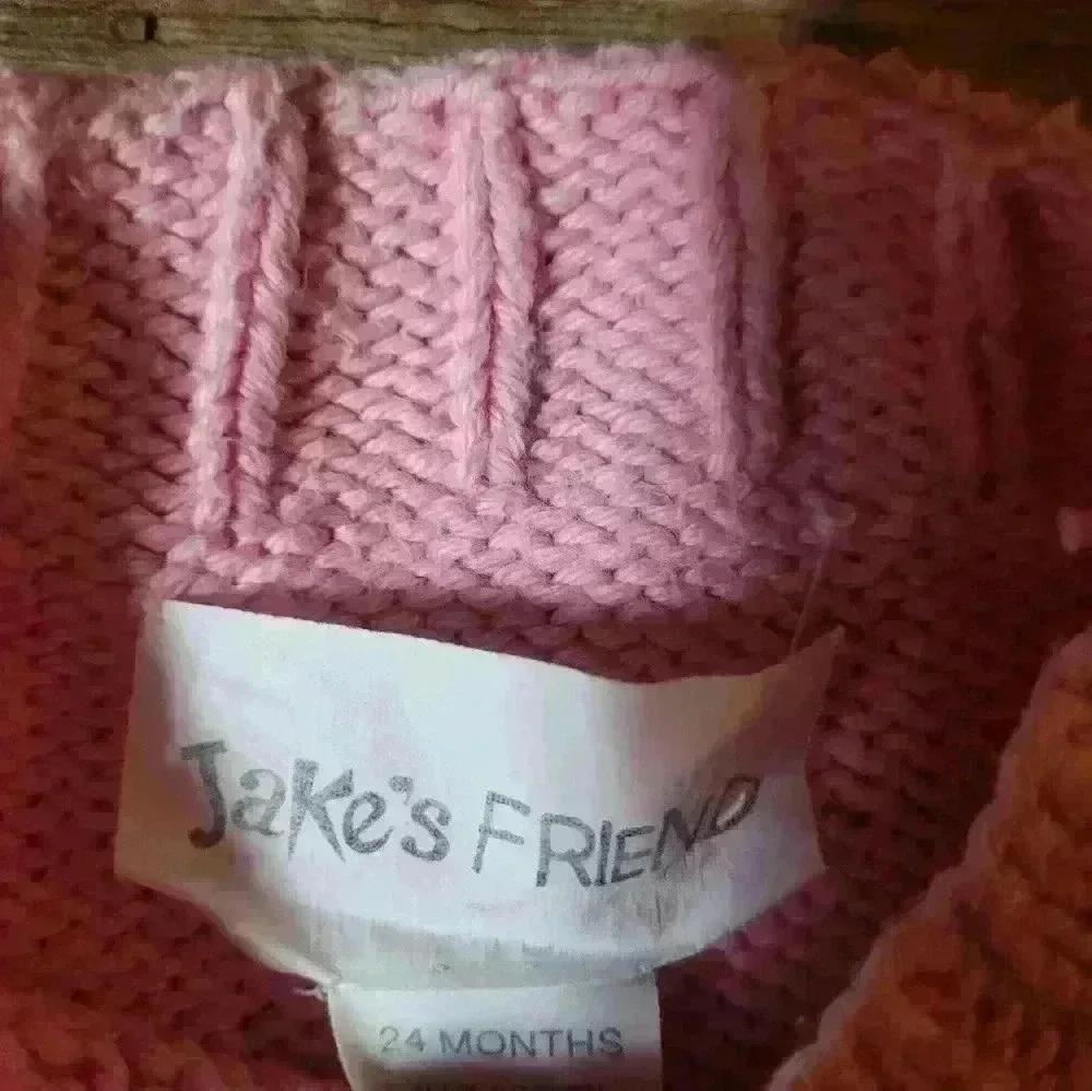 Jake's Friend 100% Cotton Pink Dessert Sweater Size 24M
